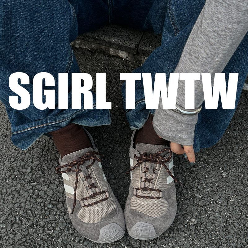 C539-8 SGIRLT WTW丑萌拼色休闲运动德训鞋女新款网面透气防滑鞋