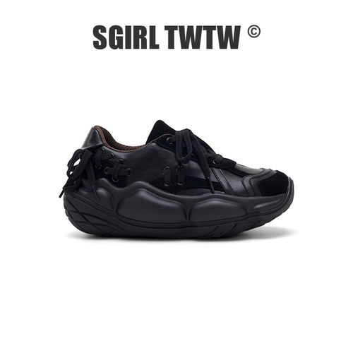J056-1 SGIRL TWTW增高5.5CM老爹鞋女轻便休闲鞋后绑带轮胎鞋