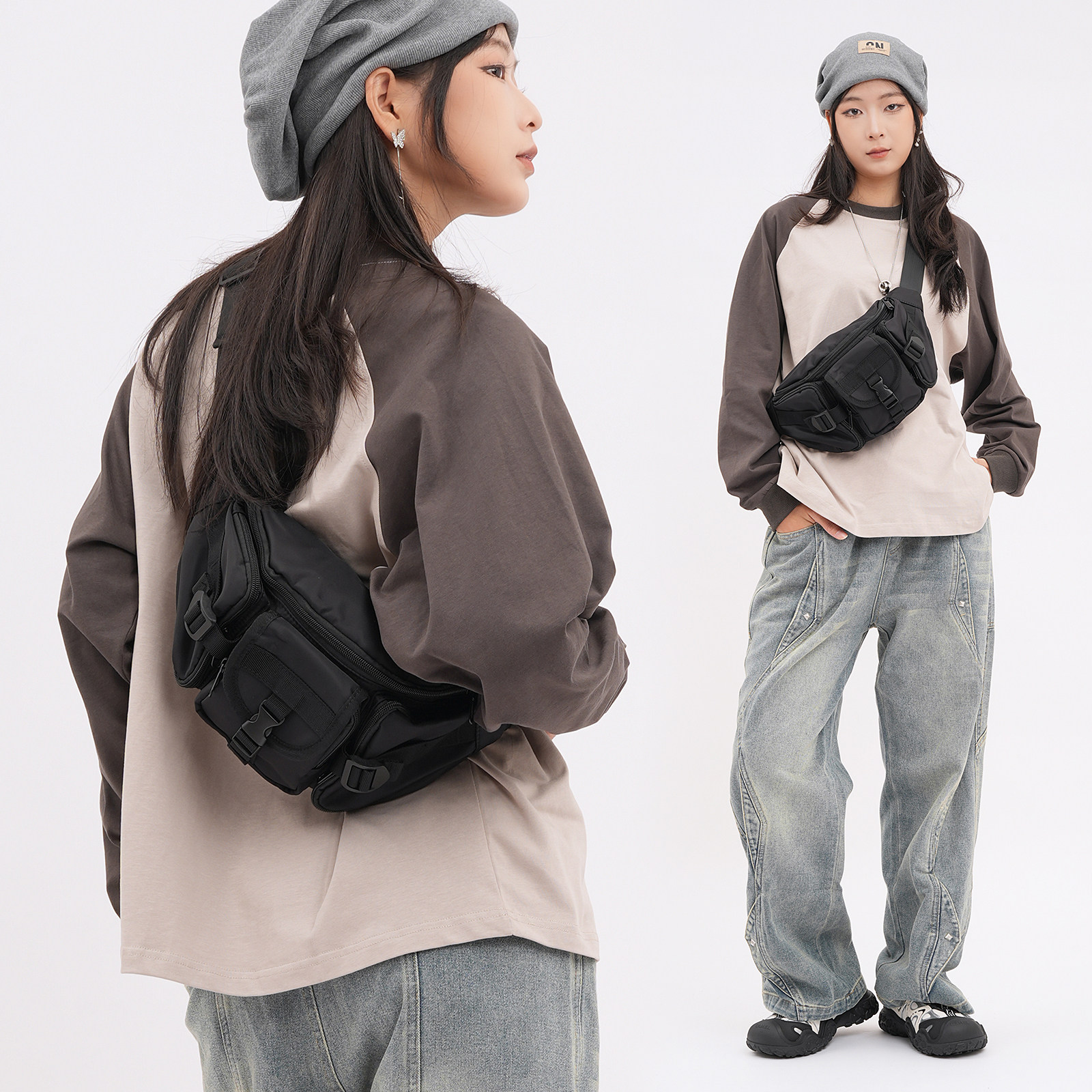 电玩汽水日系工装斜挎包男机能风胸包男生轻便骑行运动女背包中性,箱包皮具/热销女包/男包,胸包,淘宝优惠券,粉丝福利购,淘宝优惠卷