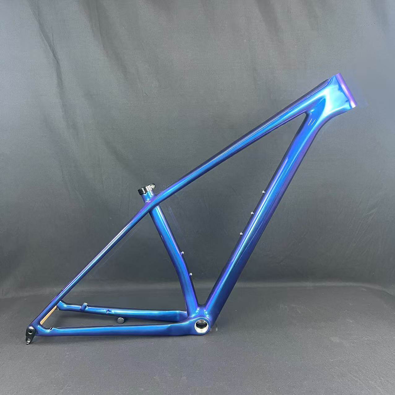 超轻山地车硬尾车架打雷越野车架碳纤维29er 148mm 变色龙紫蓝色