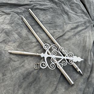 地藏王禅杖锡杖不锈钢法器配件六九环十二环佛具道家手杖法杖锡杖