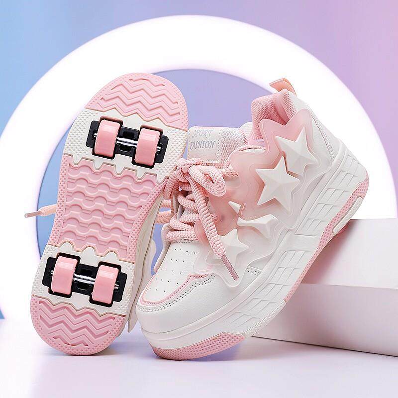 女童暴走鞋2026新款儿童隐形四轮可拆卸暴走轮滑鞋学生带轮子的鞋