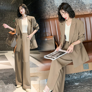 2021秋新款 女韩版 时尚 气质轻熟ol西服长裤 高级感 西装 两件套装 套装