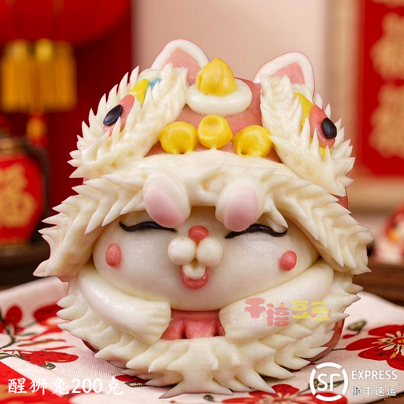 花馍周岁抓周醒狮兔娃年货生肖兔图片
