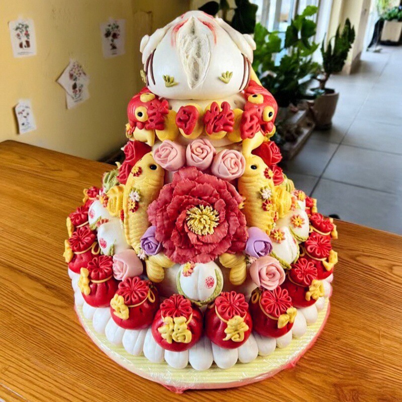 特秀山生日蛋糕花饽饽老人大寿桃