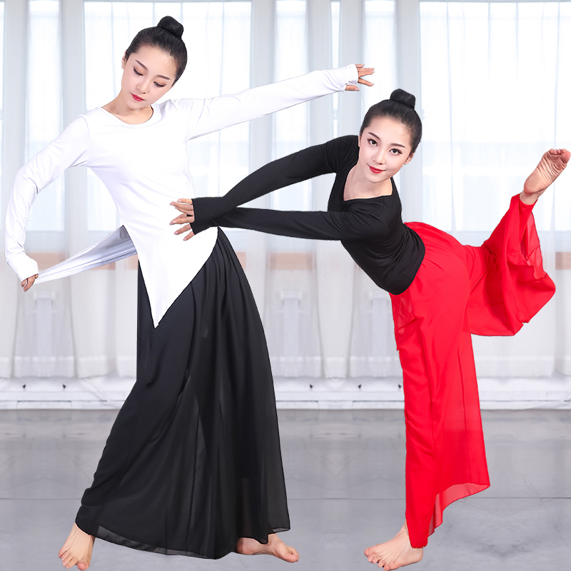 现代舞新款练功舞蹈服套装女成人艺考形体服拉丁民族舞表演训练服