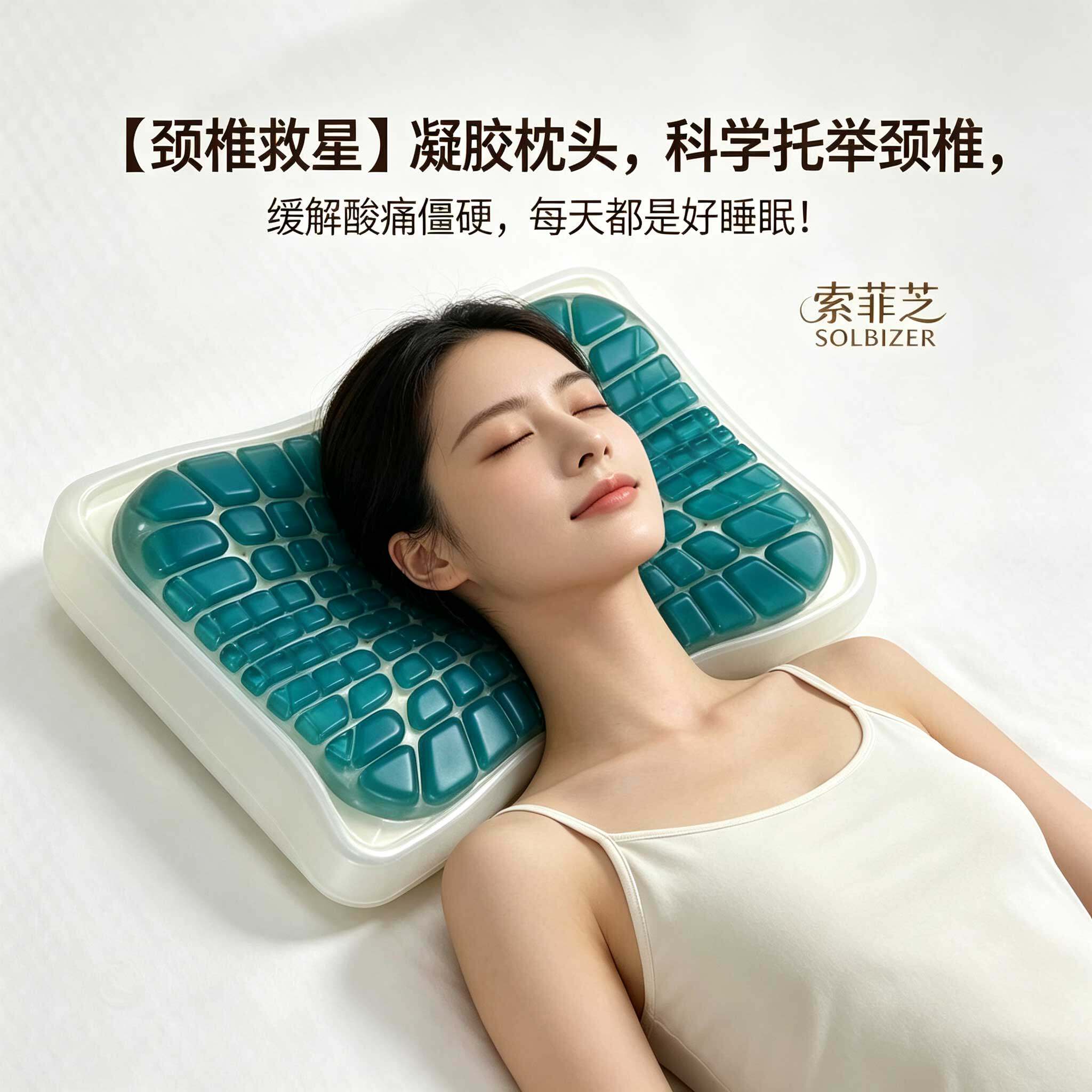 高端凝胶记忆睡眠枕护颈椎成人睡觉专用夏季凉爽记忆棉枕头