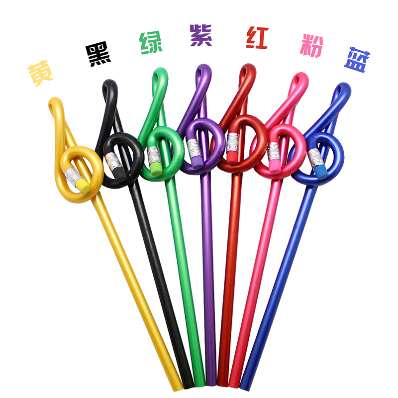 音乐高音谱号铅笔饰品高音符铅笔礼品比赛奖品多色学生彩色文具