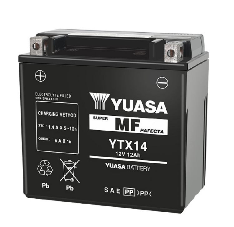 进口yuasa汤浅摩托车电瓶 蓄电池宝马1200gs天浪川崎 哈雷883电瓶