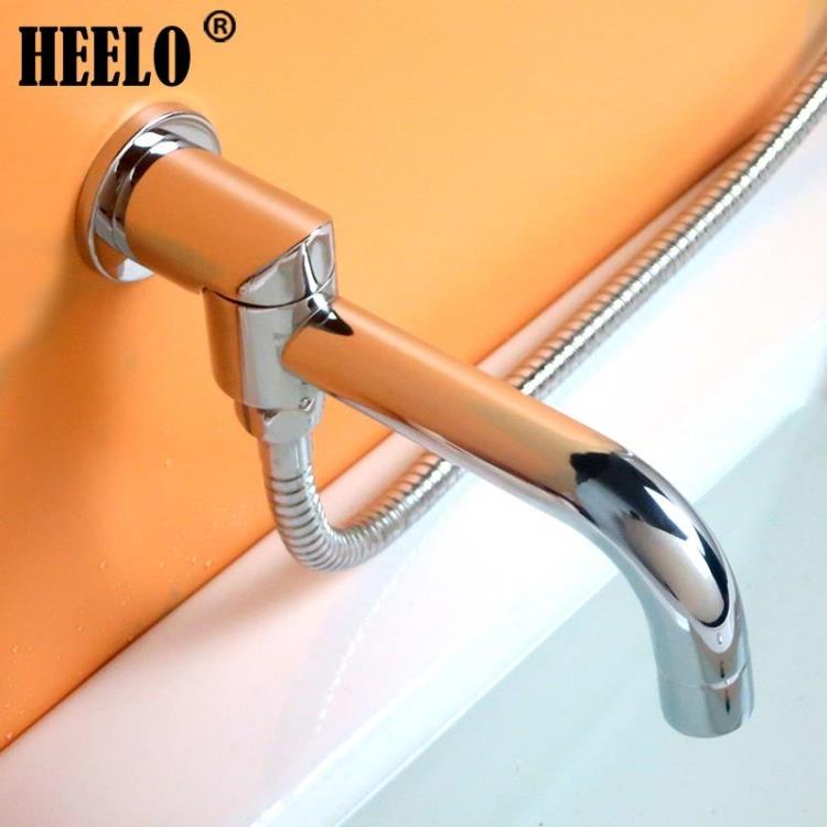 4分旋转入墙式精铜浴缸龙头出水嘴分水切换暗装下出水口长出水管