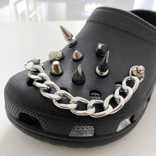 Аксессуар, металлическая цепь, пуля, серебряная пряжка для обуви, в стиле панк, DIY