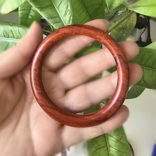 桃木手镯雷击木红桃木本命年无漆无上色原木贵妃手镯实木雕刻