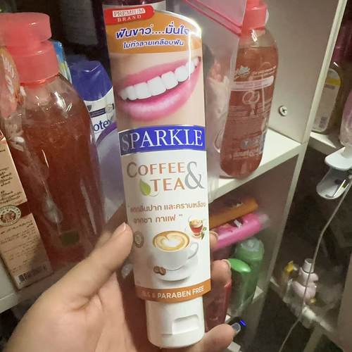 泰国本土Sparkle祛渍亮白清垢清新口气牙膏去黄洁白牙齿90g