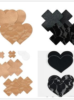 现货正品Bristols 6 B-SIX蕾丝布面胸贴女乳贴一次性十字形爱心形