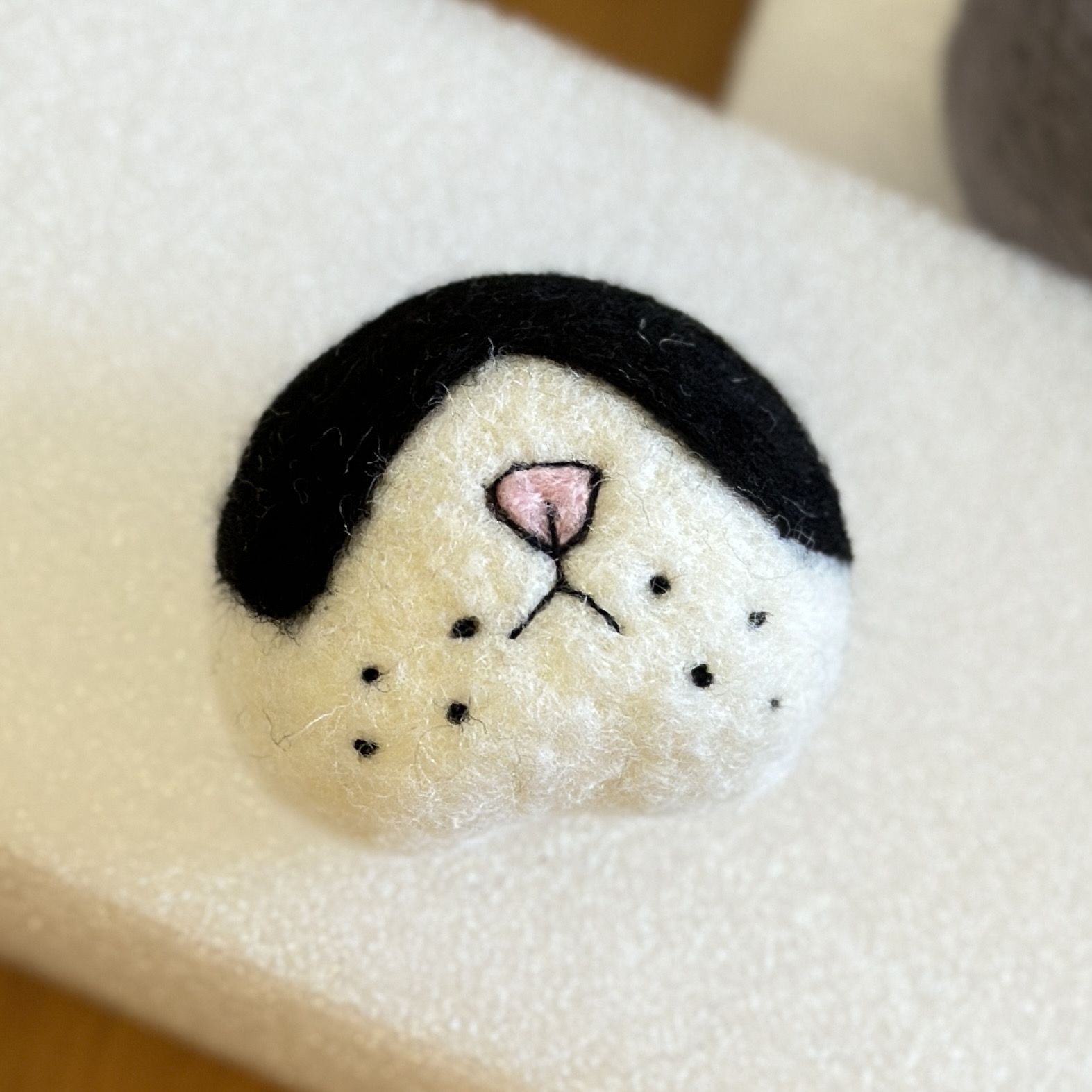 thumbnail for Cute cat whisker storage wool felt refrigerator magnet handmade DIY cat dog mouth wool felt