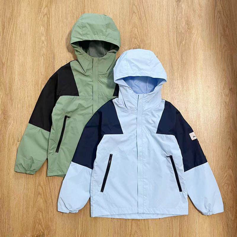 春季新款男女童韩版休闲户外防风防水连帽拉链外套中大童冲锋衣