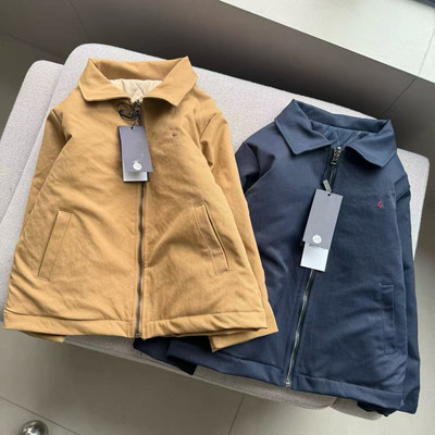 2025秋冬新款男女童简约大气英伦时尚翻领绗棉薄棉衣外套中大童