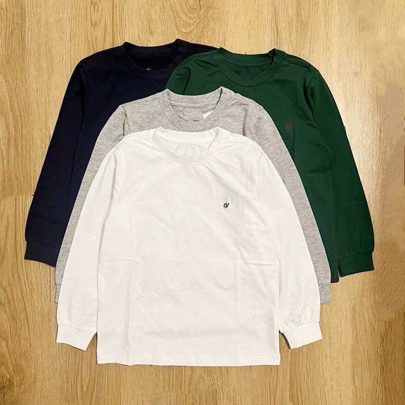 秋季新款男女童简约大气休闲百搭纯棉圆领长袖T恤打底衫上衣白色,童装/婴儿装/亲子装,T恤,淘宝优惠券,粉丝福利购,淘宝优惠卷