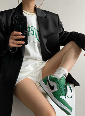 AcupStudio江右上缎面光泽感小西装外套女2025春秋一粒扣垫肩西服