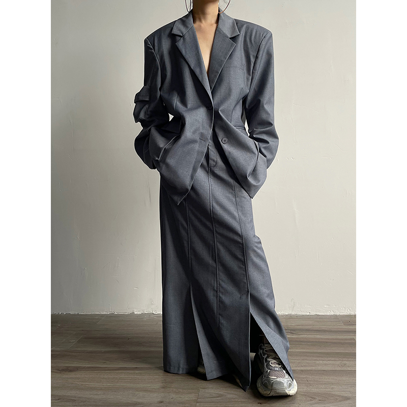 半裙设计感西装口袋高级感西装