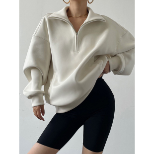 慵懒风休闲上衣 运动半拉链立领卫衣女秋季 AcupStudio江右上 美式