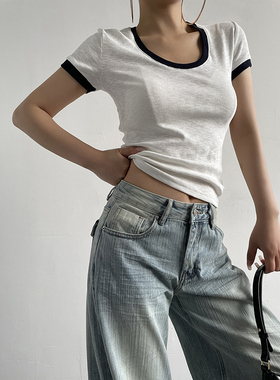 Acupstudio江右上 3月25日新品 撞色领袖短T