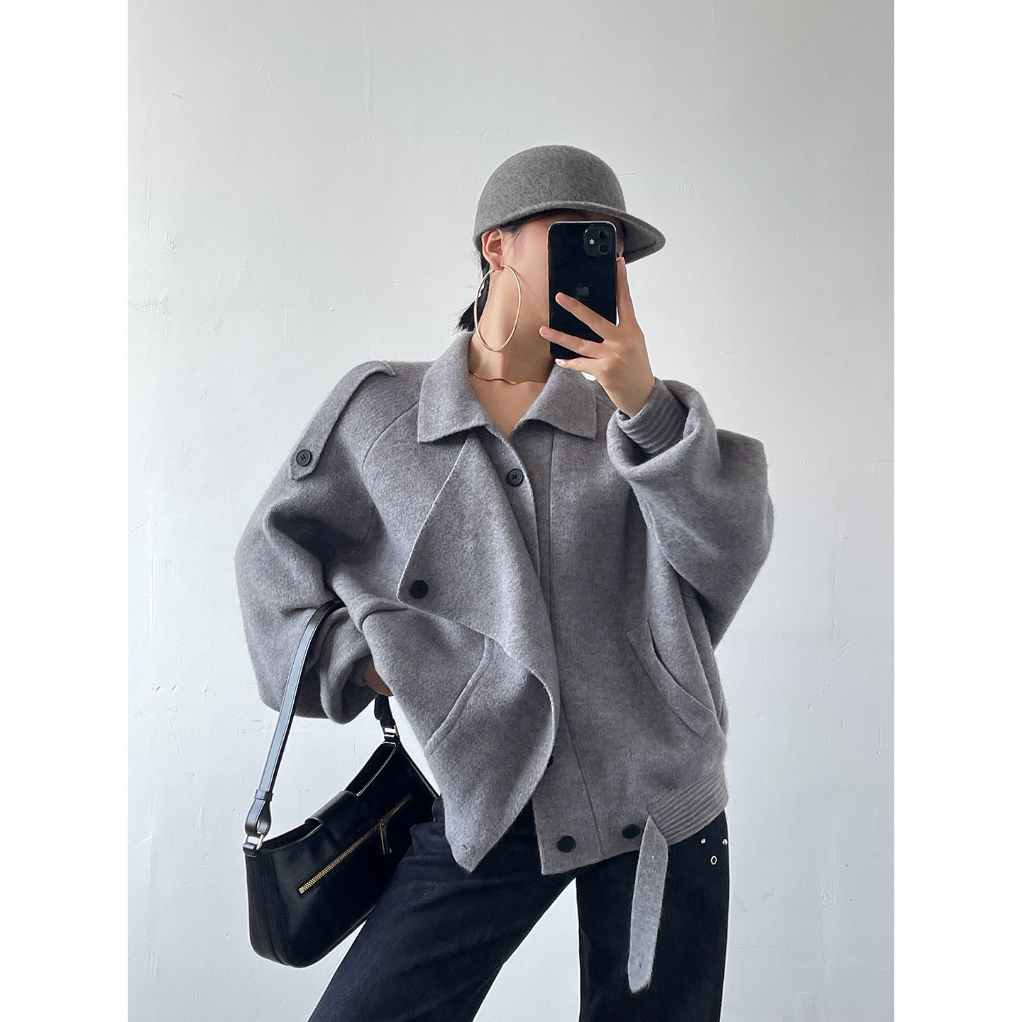 Acupstudio江右上 10.07新品 翻片宽松毛衣外套