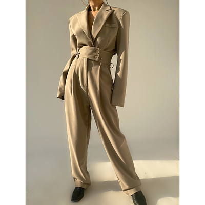 一粒扣短款垫肩西装外套垫肩