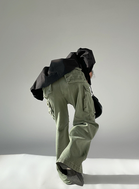 AcupStudio江右上 2023早秋新款美式复古辣妹工装牛仔裤女