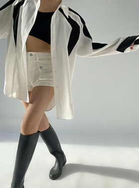 AcupStudio江右上设计感小众衬衣欧美辣妹运动感撞色防晒衬衫外套