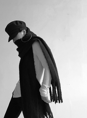 AcupStudio江右上 多色流苏保暖大围巾披肩