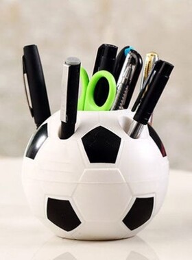 创意圆形足球多功能学生寝室桌面文具办公室笔筒小摆件置物收纳盒