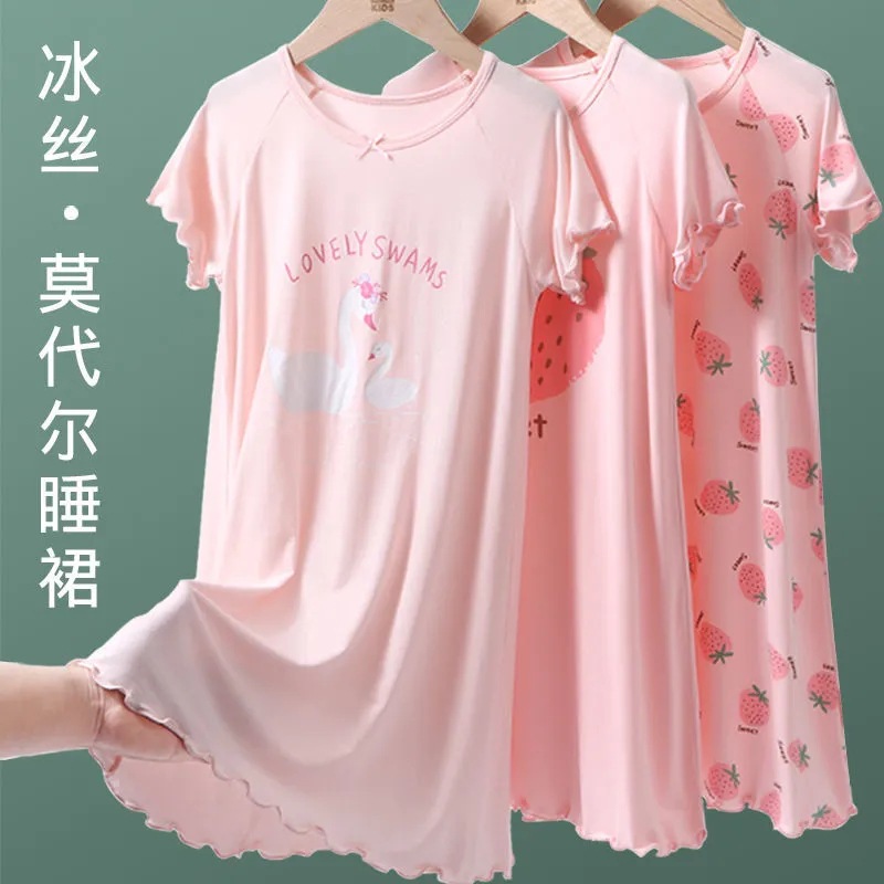 莫代尔薄款纯棉凉爽柔软亲肤睡裙