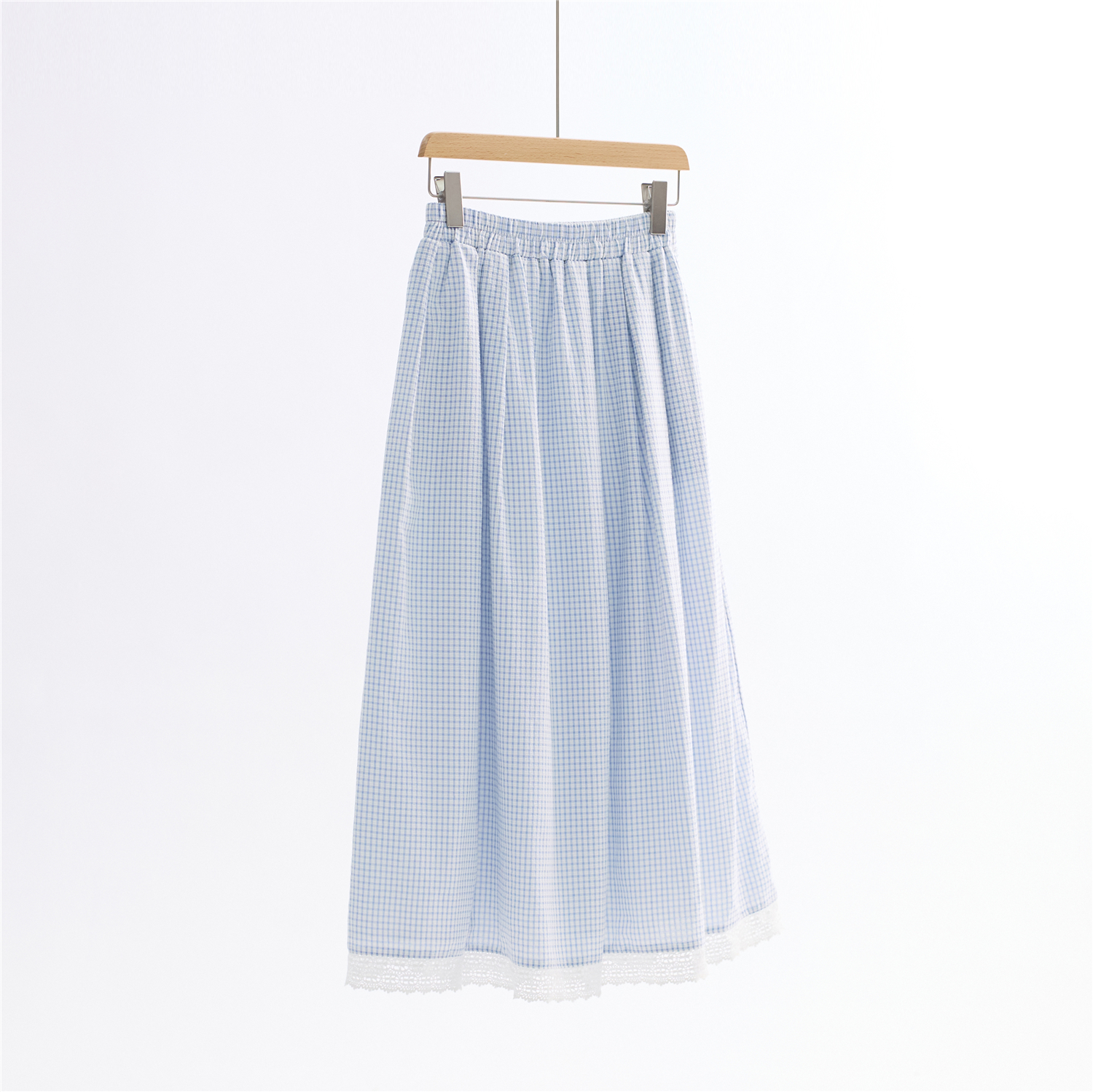 annuus/提花面料 全棉松紧腰大摆半身裙 Jacquard lace skirt