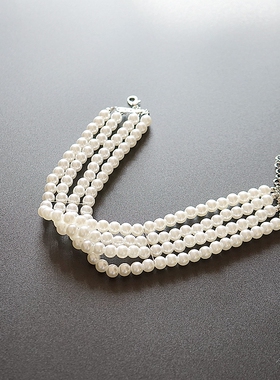 多层项圈珍珠基本款女赫本风项链