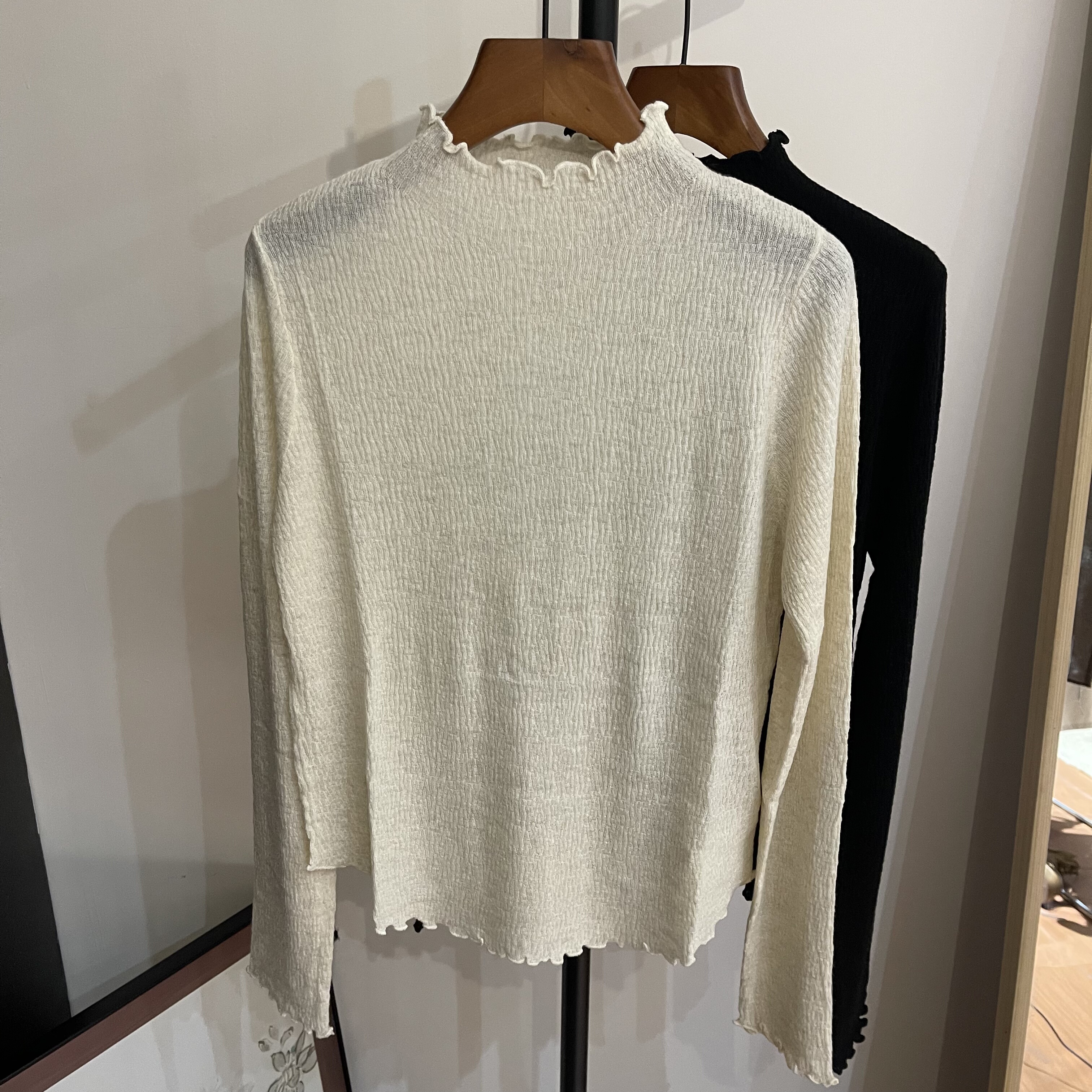 2025秋新款韩版宽松显瘦百搭圆领纯色含羊毛长袖针织衫女休闲上衣