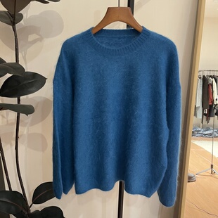 高品质全羊毛韩系慵懒风软糯毛衣女秋冬新款宽松显瘦百搭针织上衣