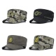 新款 时尚 五角星迷彩军训平顶帽子户外运动登山迷彩刺绣鸭舌帽男