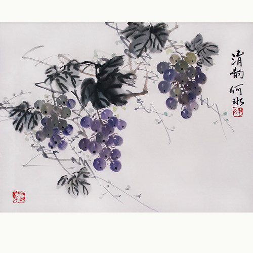 小写意国画葡萄手绘原稿46X35宣纸书画真迹中式挂画装饰字画礼品