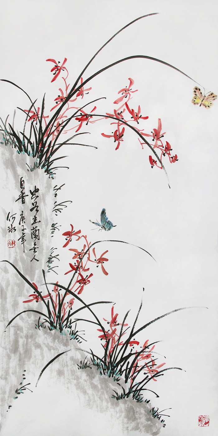 国画兰花,昌硕写意兰花,工笔画兰花(第2页)_大山谷图库