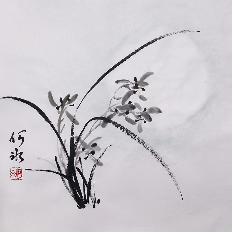纯手绘水墨画兰花国画小品原创书画原稿无框装饰画花