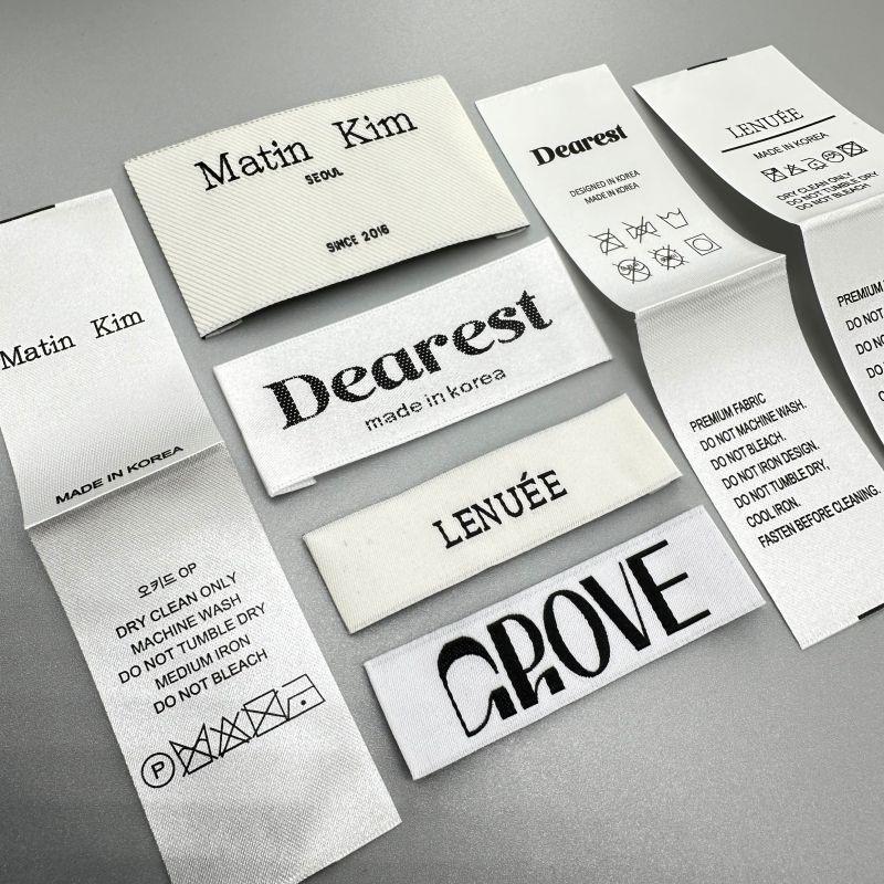 现货韩国制造服装领标织唛水洗标