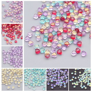 20颗6mm小桃心配件材料直孔爱心DIY发簪头饰耳饰古风饰品散珠子