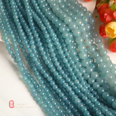 天然仿蓝水绿翡翠圆珠散珠