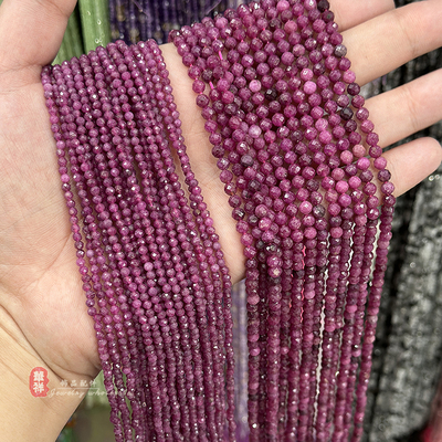 红宝石切面圆珠方糖算盘珠散珠