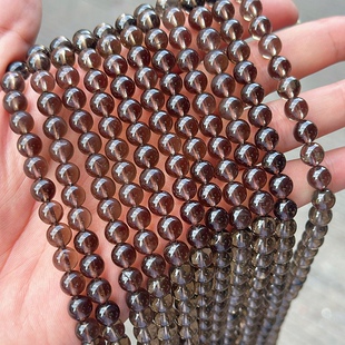 天然冰种黑曜石圆珠 4-10mm冰曜石水晶散珠diy手链项链饰品配件