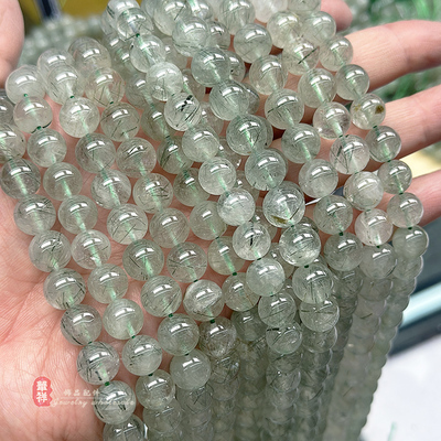 天然冰种绿发晶散珠子圆珠