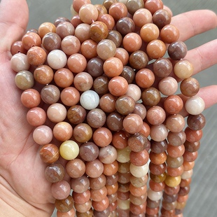 天然粉阿拉善圆珠 6-12mm粉色阿拉善玛瑙散珠diy手链项链串珠配件