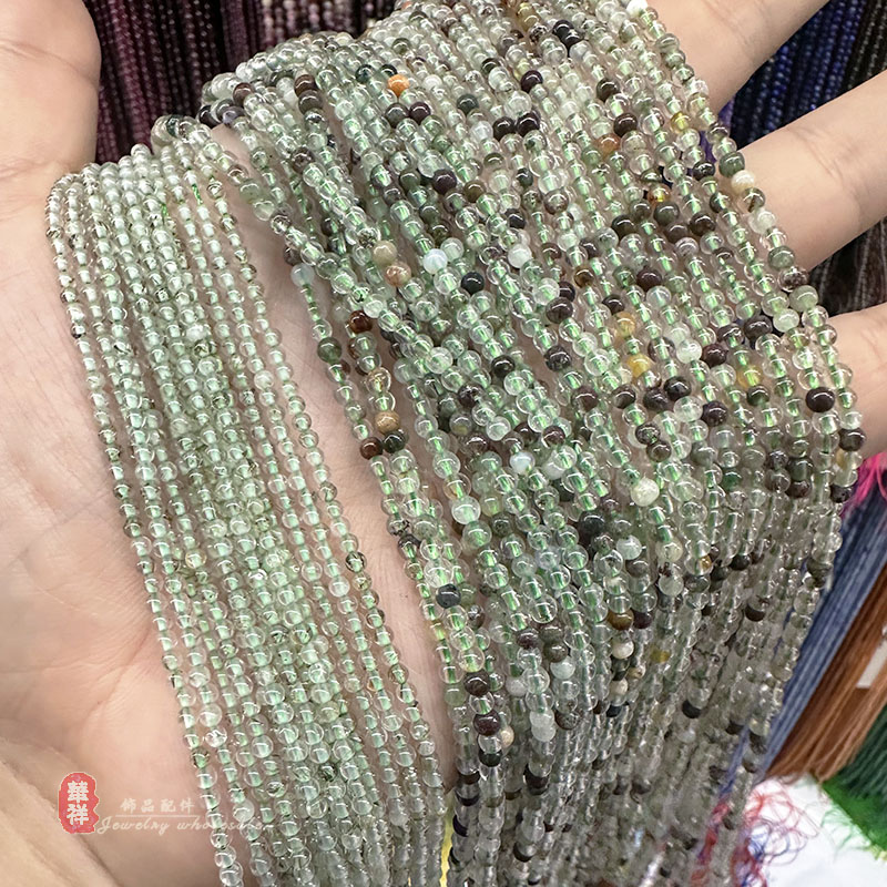 绿发晶小圆珠绿幽灵小颗粒散珠