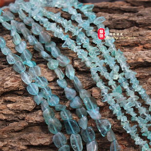 5-7/3-7天然磷灰石碎石 直孔有孔随形磷灰石原矿散珠 diy饰品配件